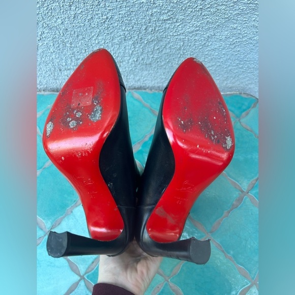 Christian Louboutin Me in the 90's 100 Black Leather Calf High Heels Boots - Picture 10 of 16